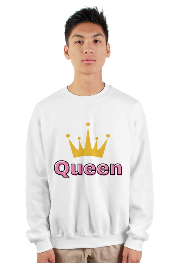 Queen - White Crewneck Sweatshirt