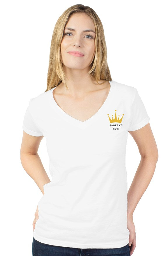 Pageant Mom - White V Neck