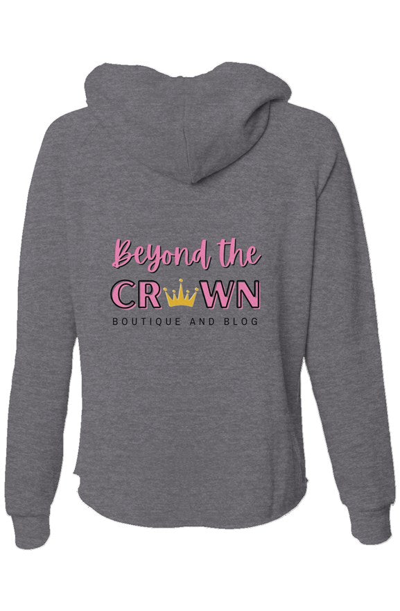 Beyond the Crown - Womens Lightweight Wash Zip Hoodie